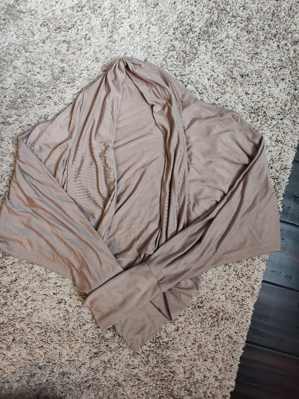 A.N.A. Petite Tan Bolero Rayon Sweater Top